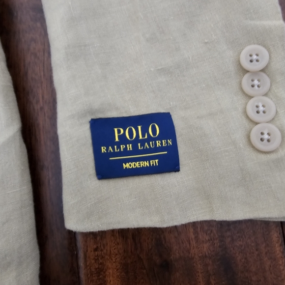 Polo Ralph Lauren Tan Brown Linen Suit Mens Size 38R Modern Fit - Picture 4 of 7